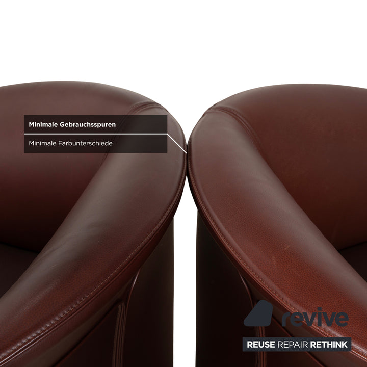 Wittmann Aura XL Leder 2x Sessel Braun Rot