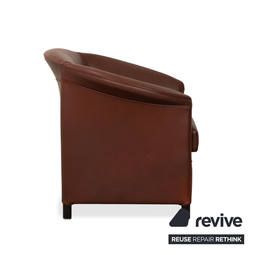 Wittmann Aura XL Leather 2x Armchairs Brown Red