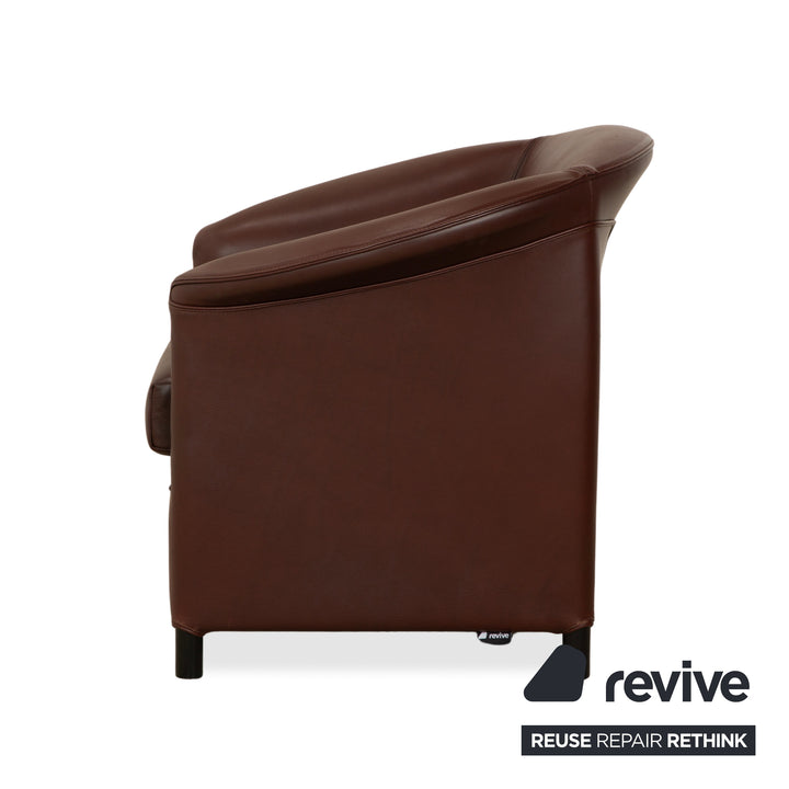 Wittmann Aura XL Leather 2x Armchairs Brown Red