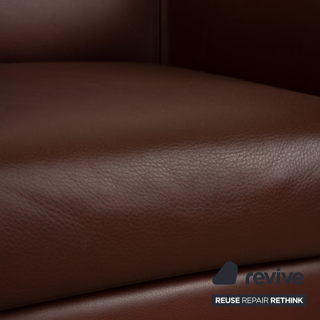 Wittmann Aura XL Leather 2x Armchairs Brown Red