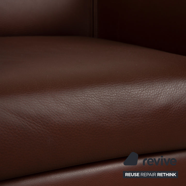 Wittmann Aura XL Leather 2x Armchairs Brown Red