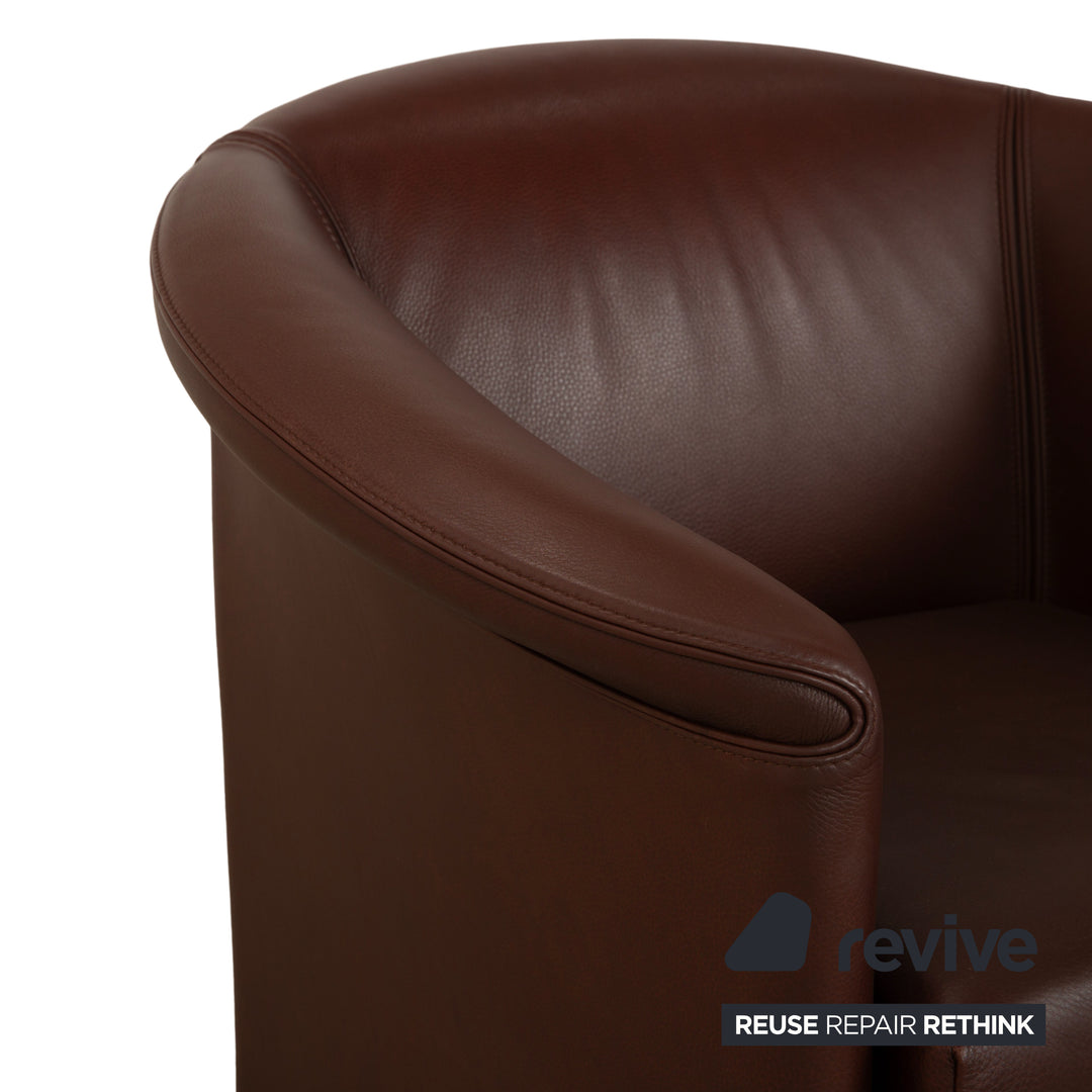 Wittmann Aura XL Leather 2x Armchairs Brown Red