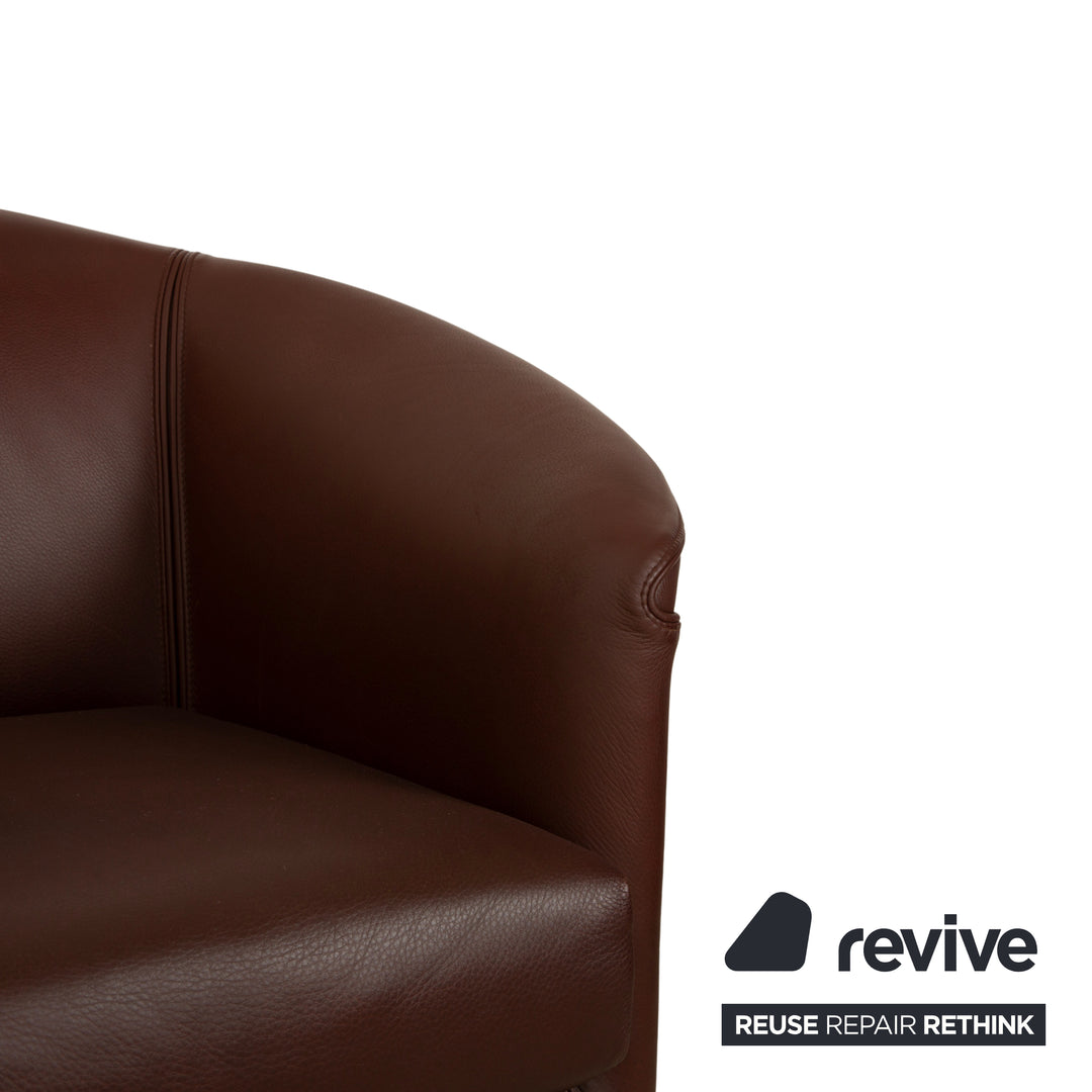 Wittmann Aura XL Leather 2x Armchairs Brown Red