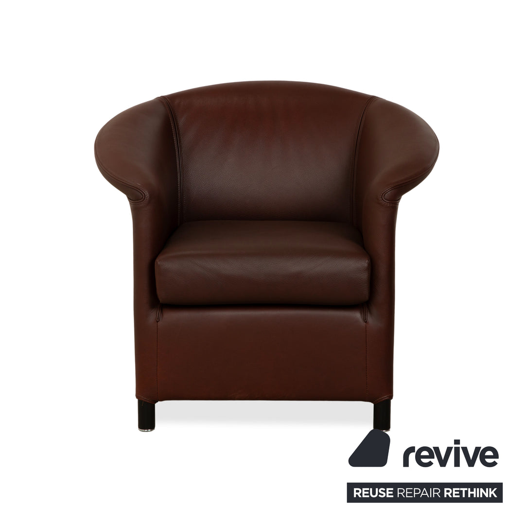 Wittmann Aura XL Leather 2x Armchairs Brown Red