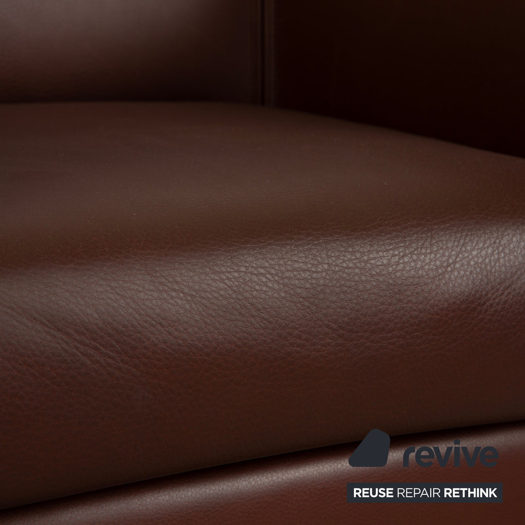 Fauteuil en cuir Wittmann Aura XL marron rouge
