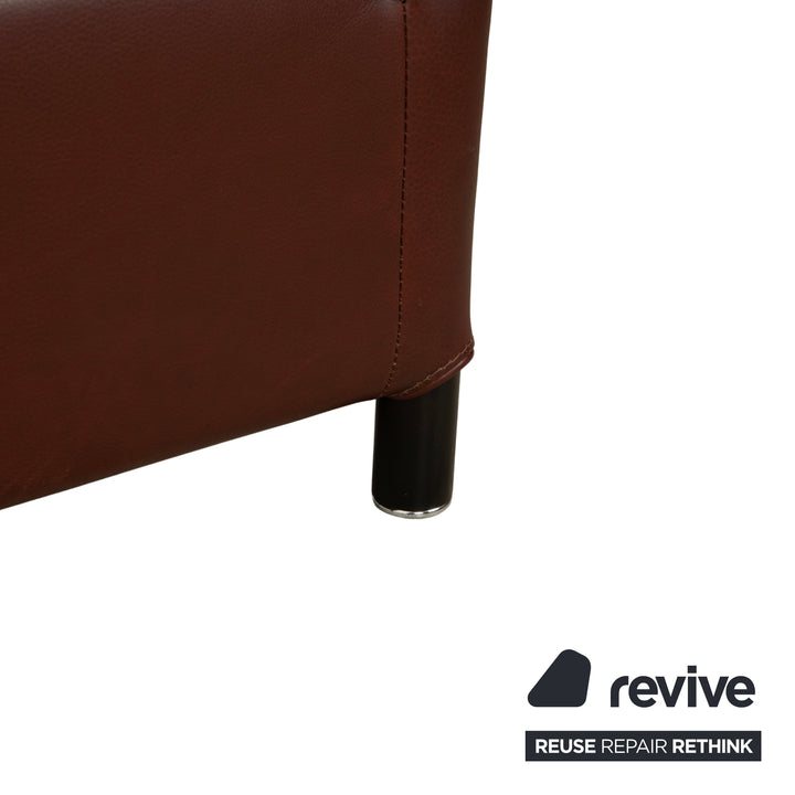 Fauteuil en cuir Wittmann Aura XL marron rouge