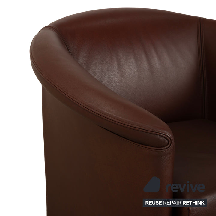 Fauteuil en cuir Wittmann Aura XL marron rouge