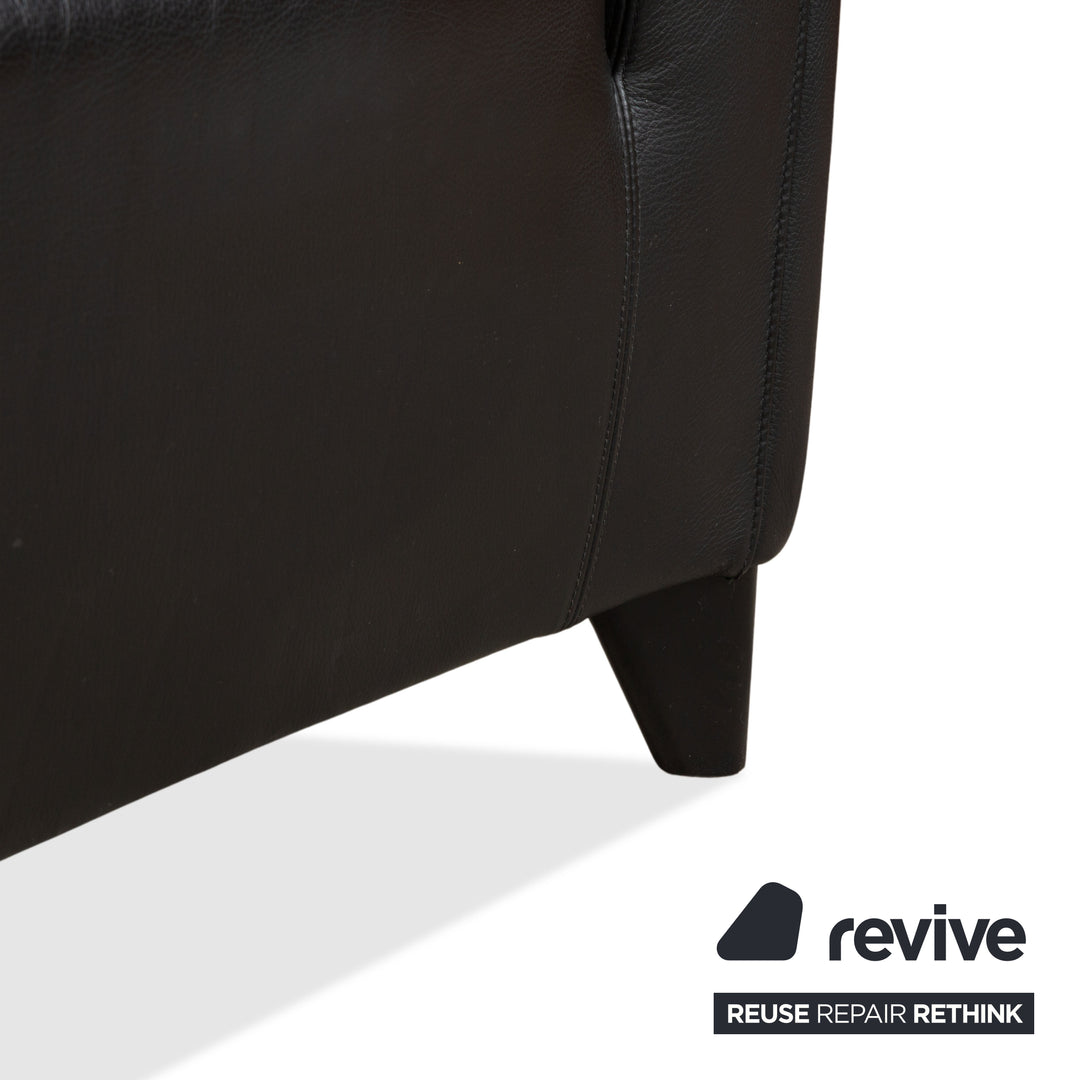 Wittmann Ducale Leder Dreisitzer Schwarz Sofa Couch