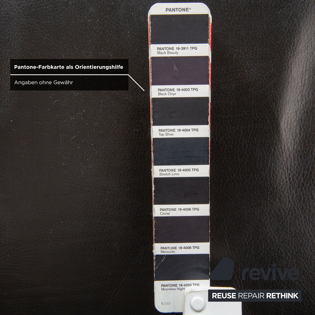 Wittmann Ducale Leder Dreisitzer Schwarz Sofa Couch