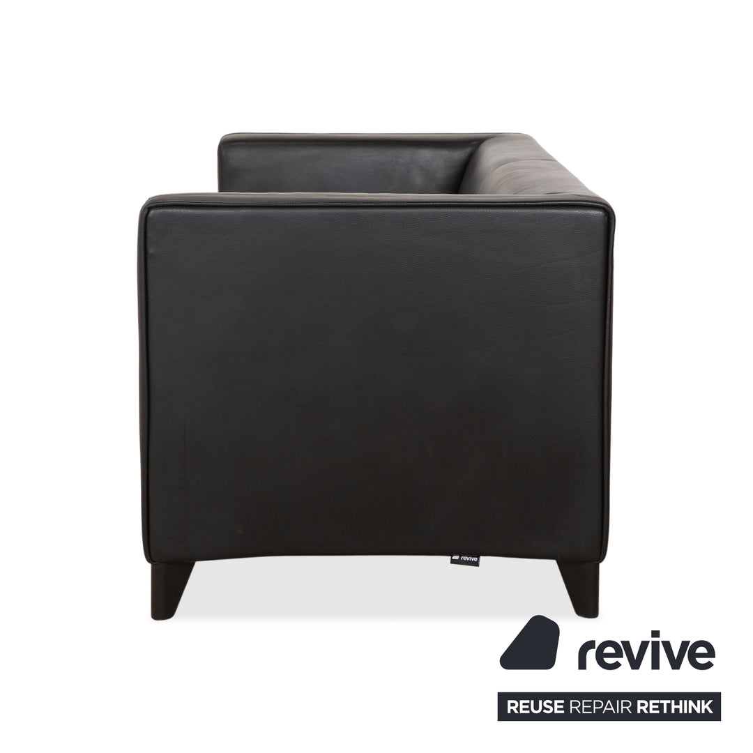 Wittmann Ducale Leder Dreisitzer Schwarz Sofa Couch