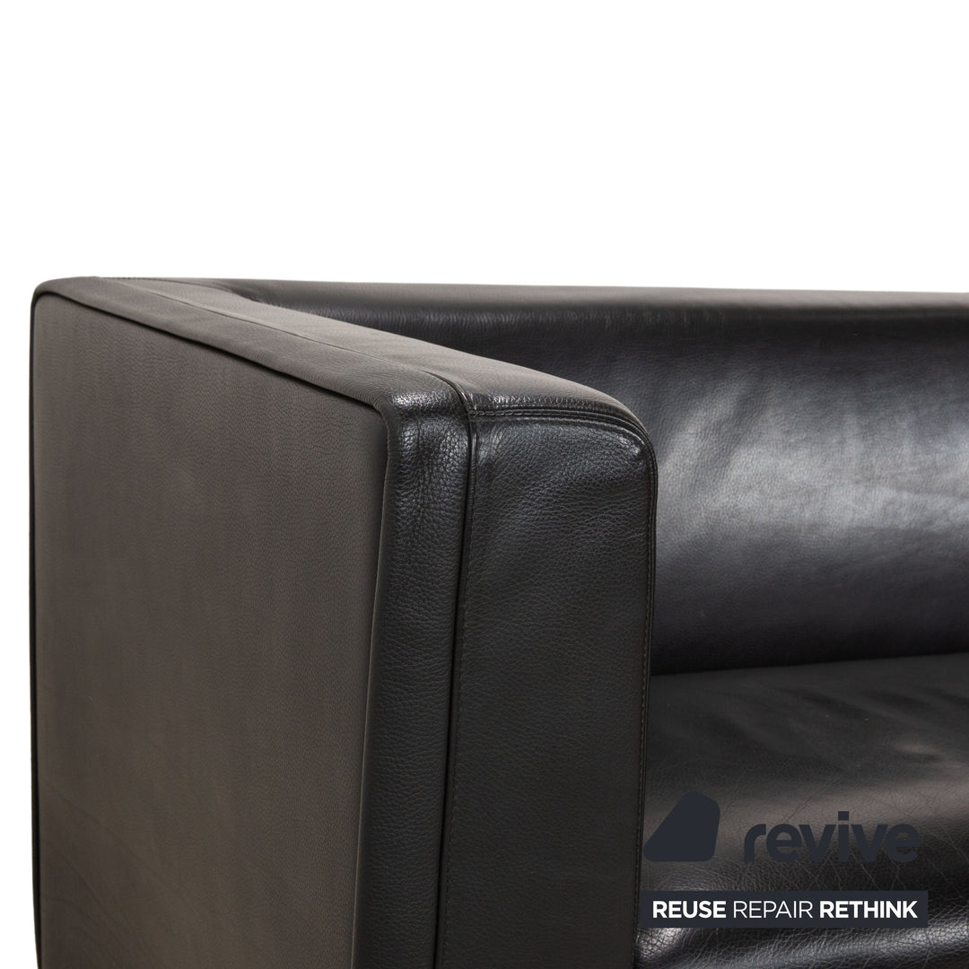 Wittmann Ducale Leder Dreisitzer Schwarz Sofa Couch