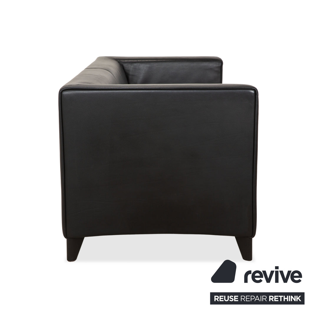 Wittmann Ducale Leder Dreisitzer Schwarz Sofa Couch