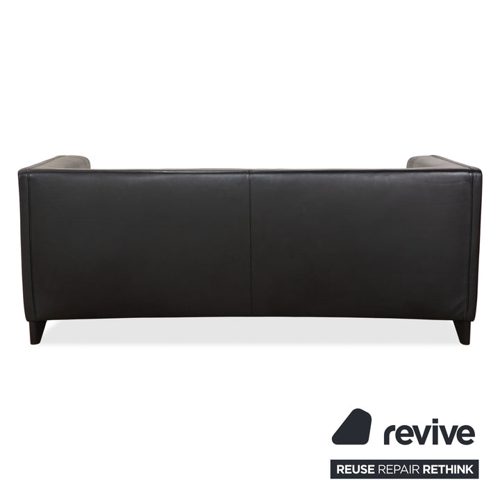 Wittmann Ducale Leder Dreisitzer Schwarz Sofa Couch