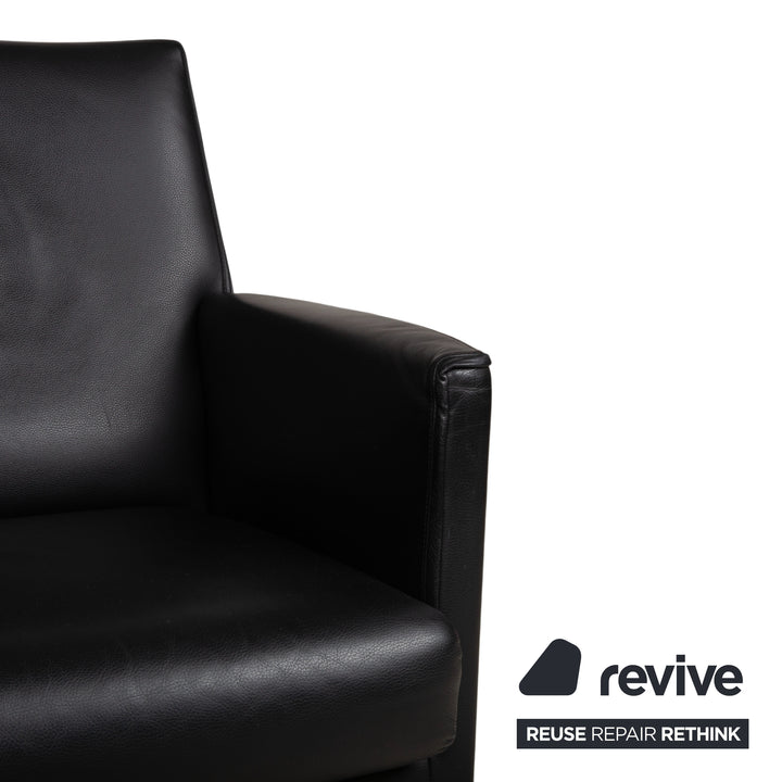 Wittmann Leather Suite 2x Black Armchairs