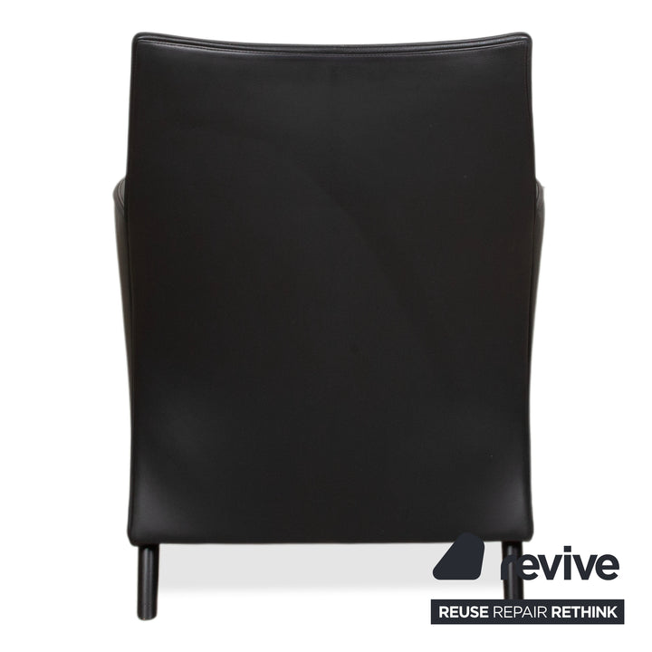 Wittmann Leather Suite 2x Black Armchairs