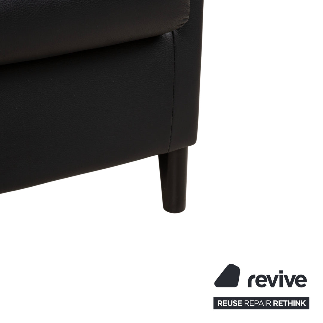 Wittmann Leather Suite 2x Black Armchairs