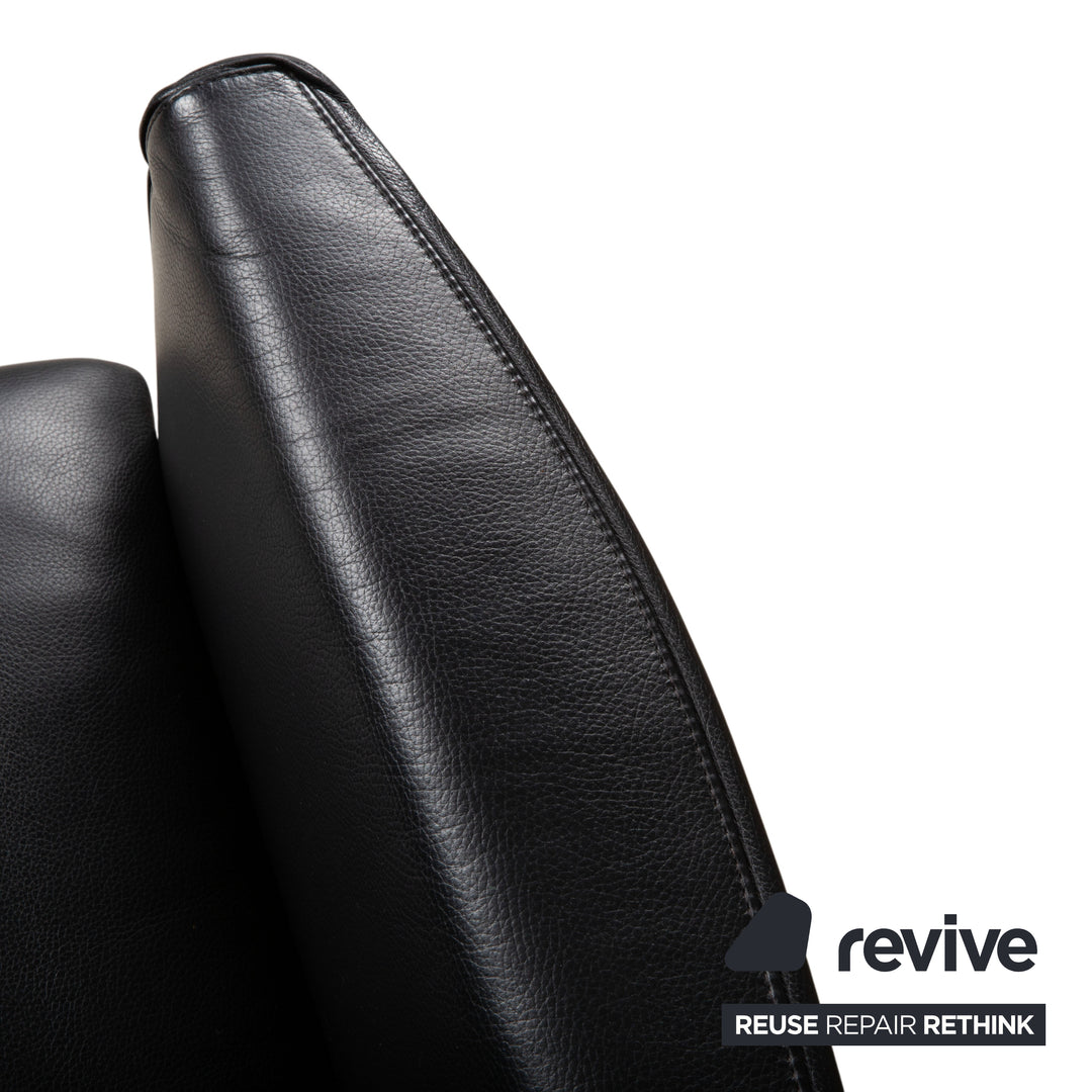 Wittmann Leather Suite 2x Black Armchairs
