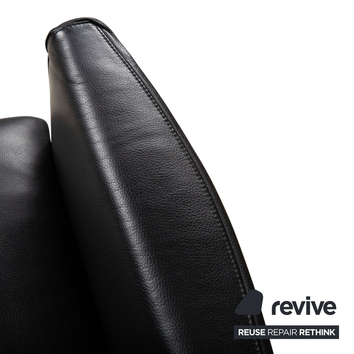 Wittmann Leather Suite 2x Black Armchairs