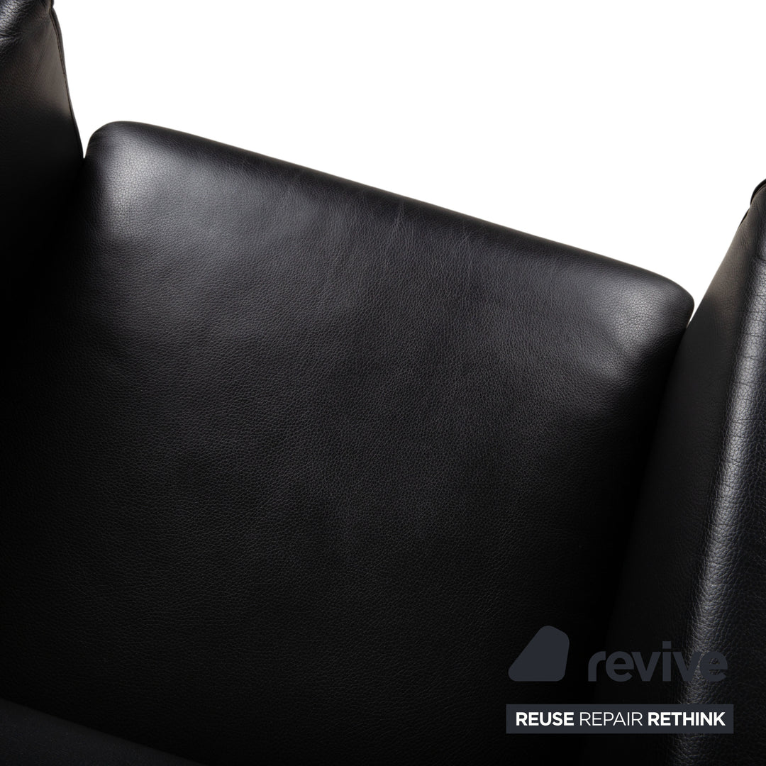 Wittmann Leather Suite 2x Black Armchairs