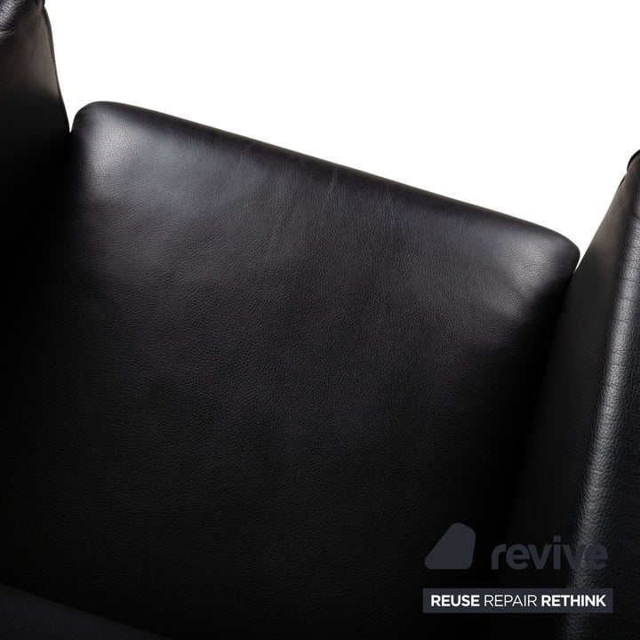 Wittmann Leather Suite 2x Black Armchairs