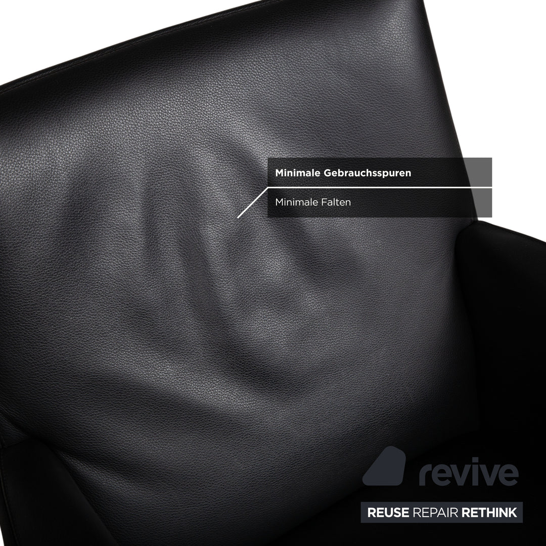 Wittmann Leather Suite 2x Black Armchairs