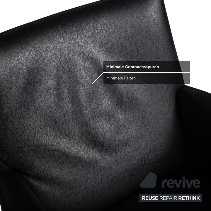 Wittmann Leather Suite 2x Black Armchairs