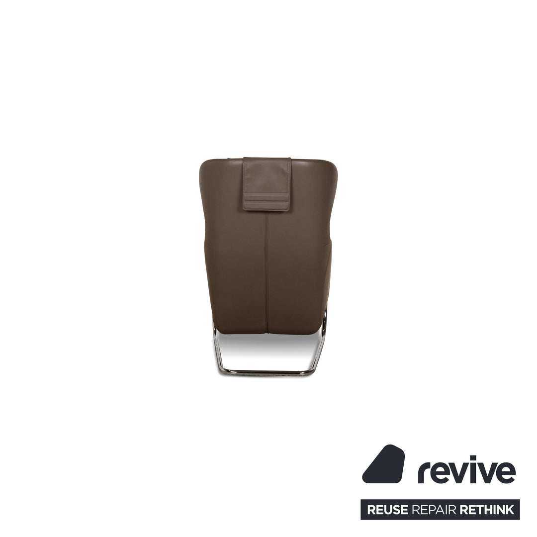 Wittmann Jolly Fauteuil en Cuir Marron Cantilever