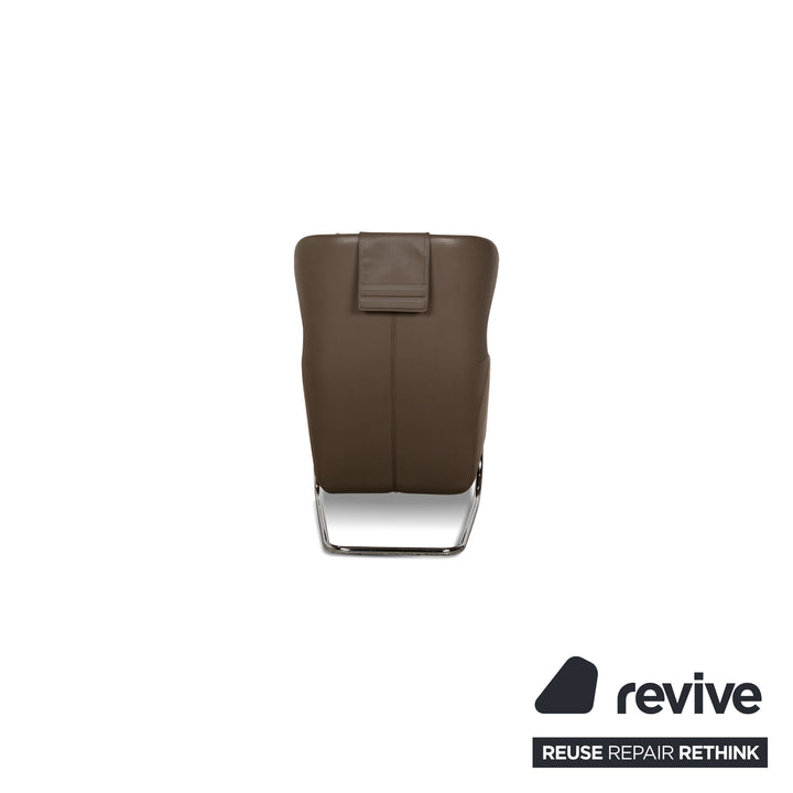 Wittmann Jolly Fauteuil en Cuir Marron Cantilever