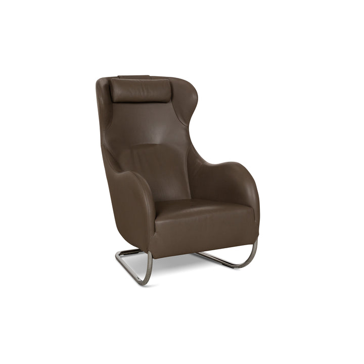 Wittmann Jolly Fauteuil en Cuir Marron Cantilever