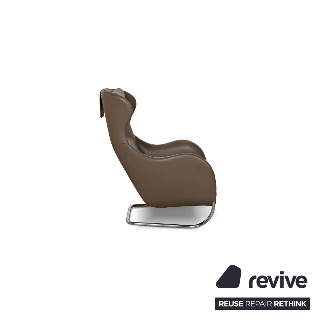 Wittmann Jolly Fauteuil en Cuir Marron Cantilever