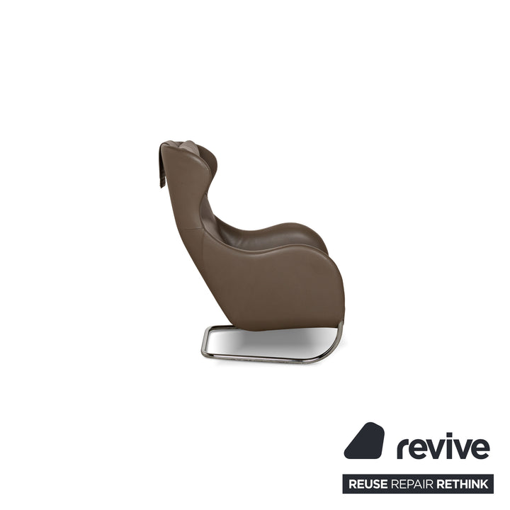 Wittmann Jolly Fauteuil en Cuir Marron Cantilever