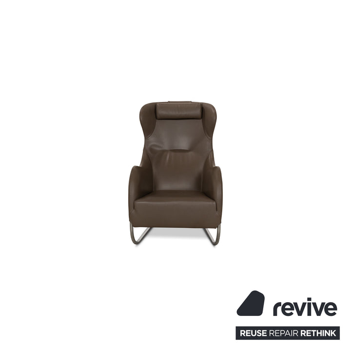 Wittmann Jolly Fauteuil en Cuir Marron Cantilever