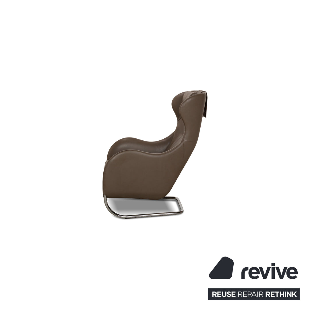 Wittmann Jolly Fauteuil en Cuir Marron Cantilever