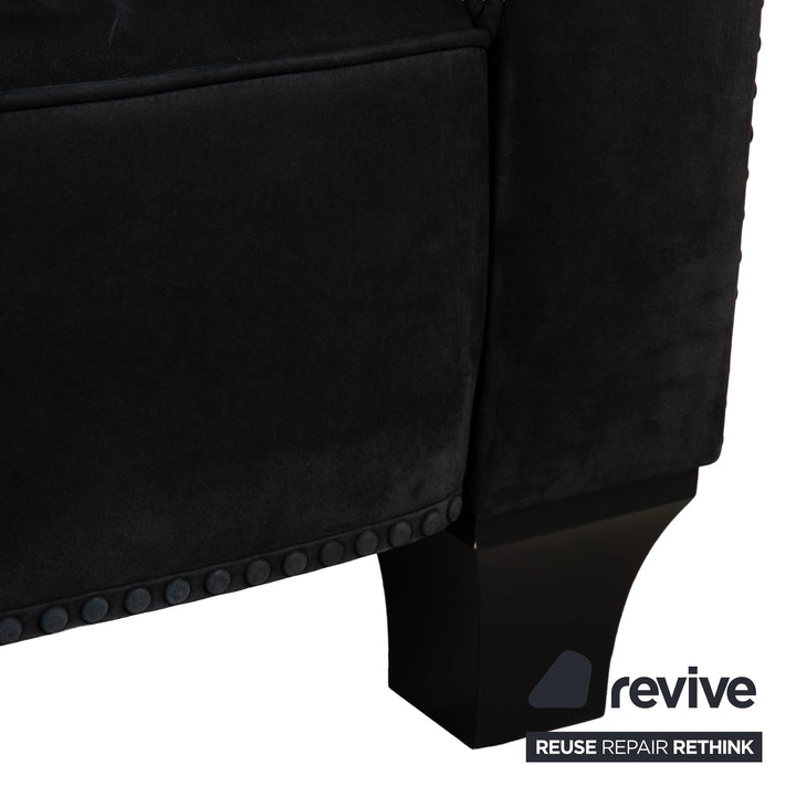 Wittmann Leder 2x Zweisitzer Schwarz Sofa Couch