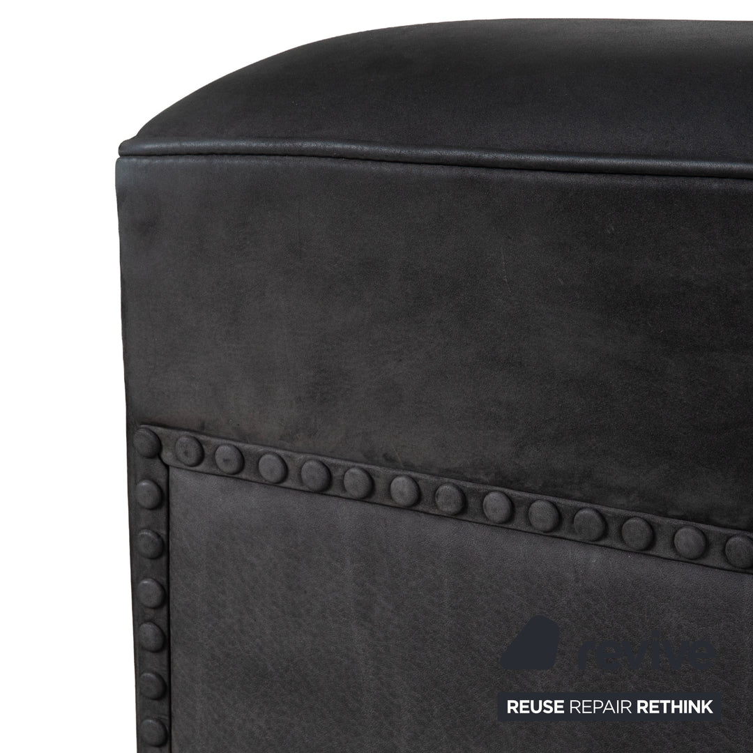 Wittmann Leder 2x Zweisitzer Schwarz Sofa Couch