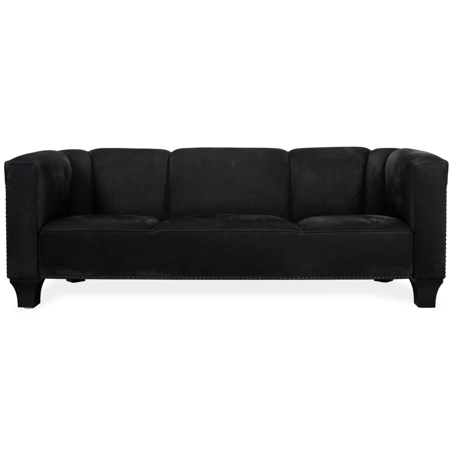 Sofá de dos plazas Wittmann de cuero negro