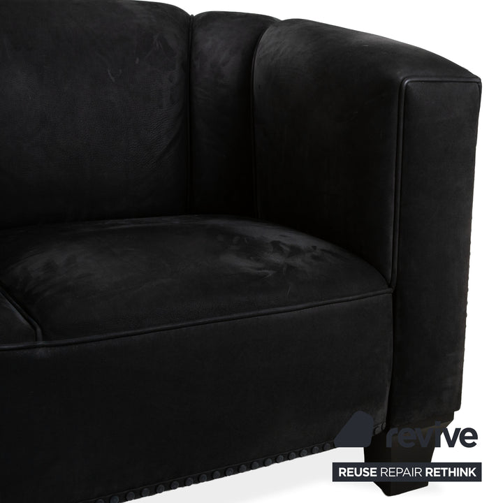 Wittmann Leder Zweisitzer Schwarz Sofa Couch