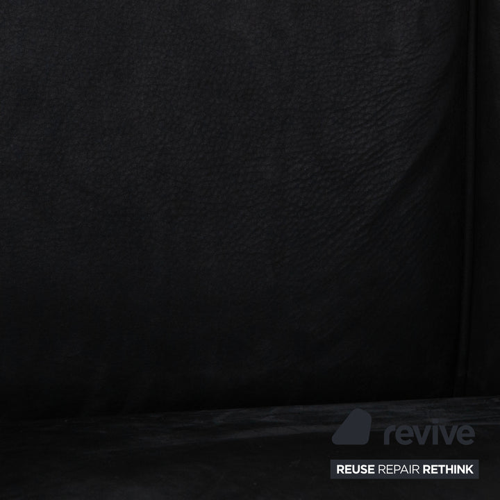 Wittmann Leder Zweisitzer Schwarz Sofa Couch