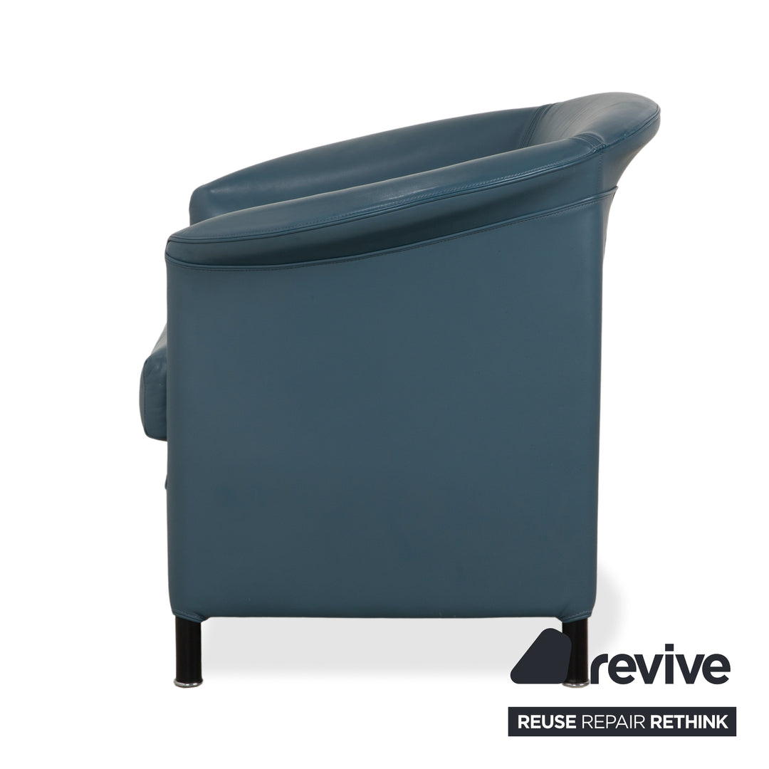 Wittmann Ledersessel Leder Blau Grau Petrol