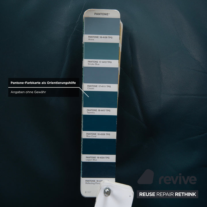 Wittmann Ledersessel Leder Blau Grau Petrol