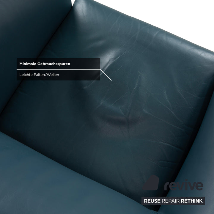 Wittmann Ledersessel Leder Blau Grau Petrol