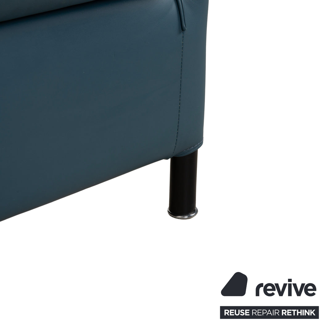 Wittmann Ledersessel Leder Blau Grau Petrol