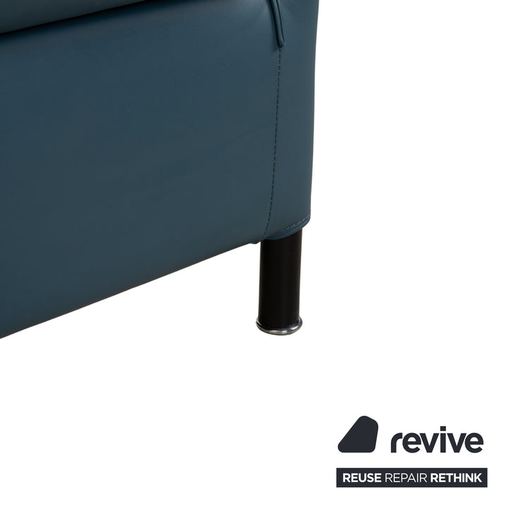 Wittmann Ledersessel Leder Blau Grau Petrol