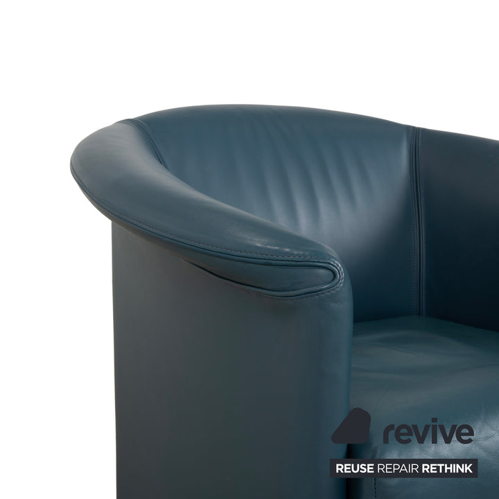 Wittmann Ledersessel Leder Blau Grau Petrol