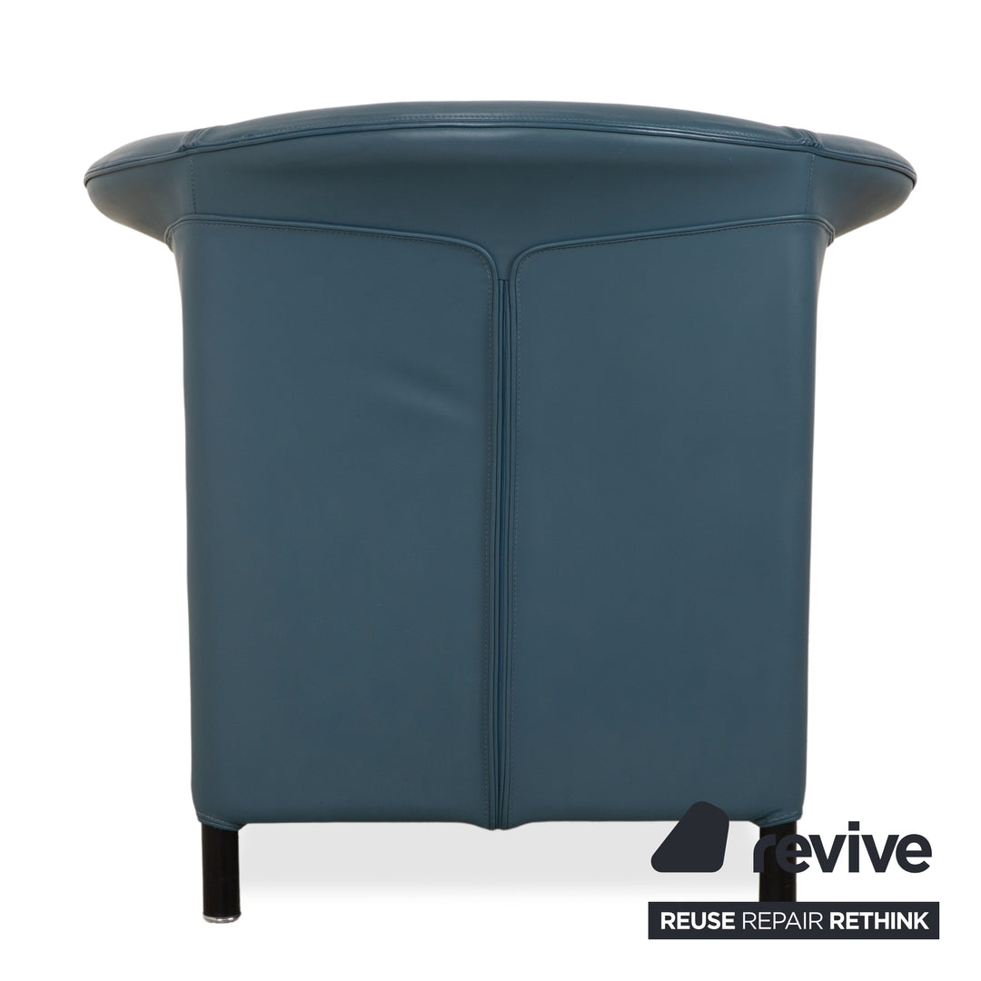 Wittmann Ledersessel Leder Blau Grau Petrol