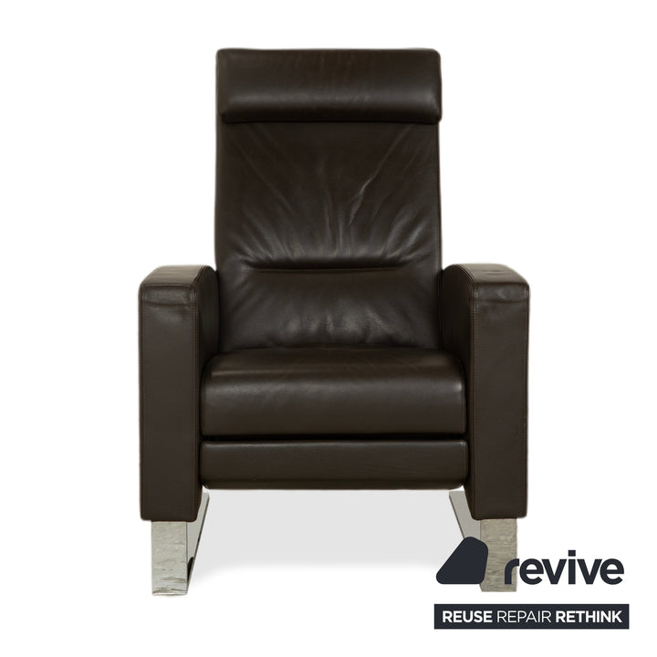 Wittmann Lindberg Ledersessel Relaxsessel Braun 15864 Toro Espresso manuelle Funktion