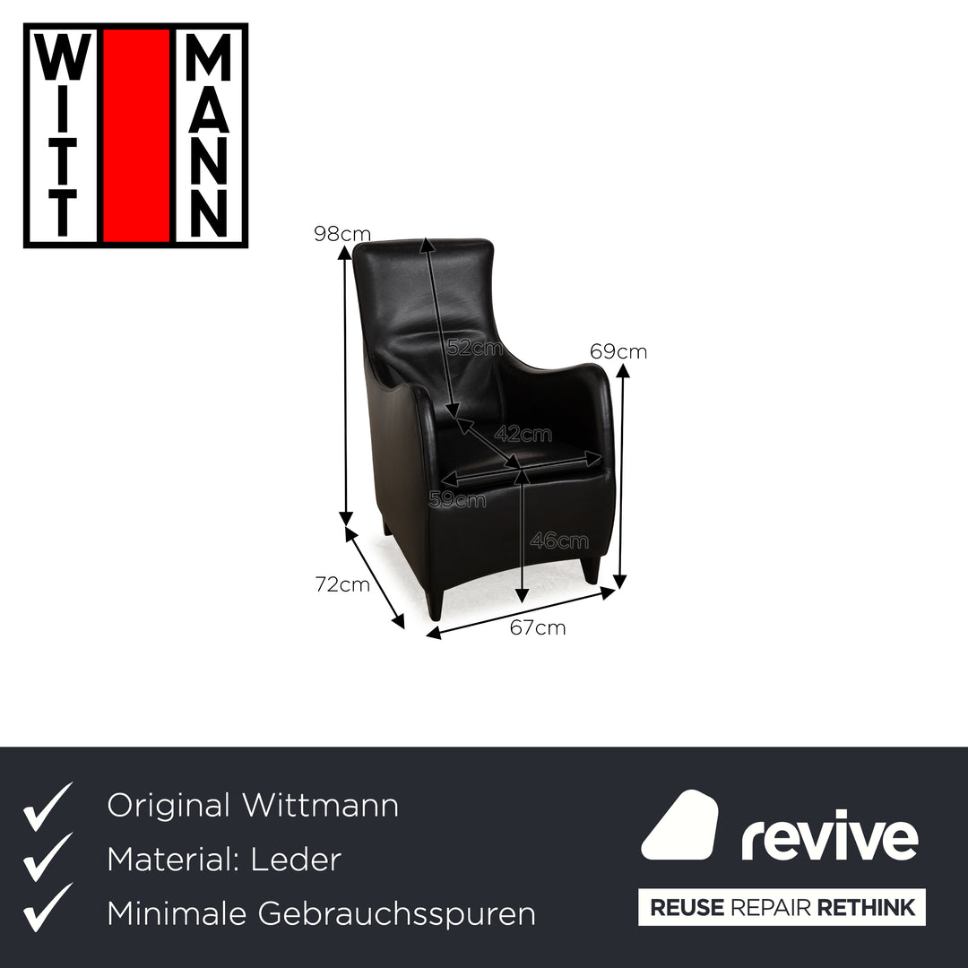 Witttmann Senta fauteuil en cuir noir