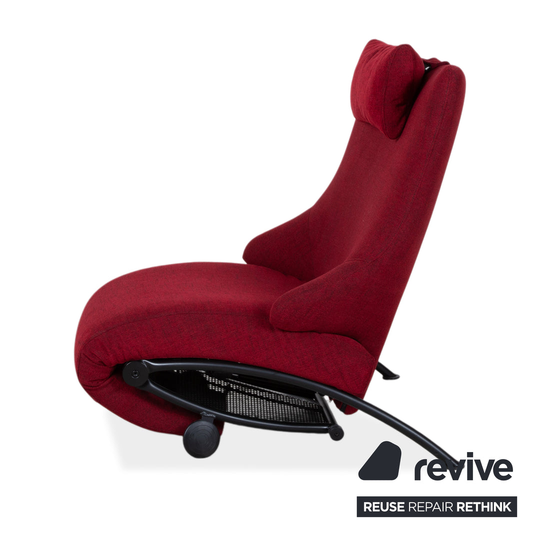 WK Solo 699 Armchair red fabric reupholstered manual function