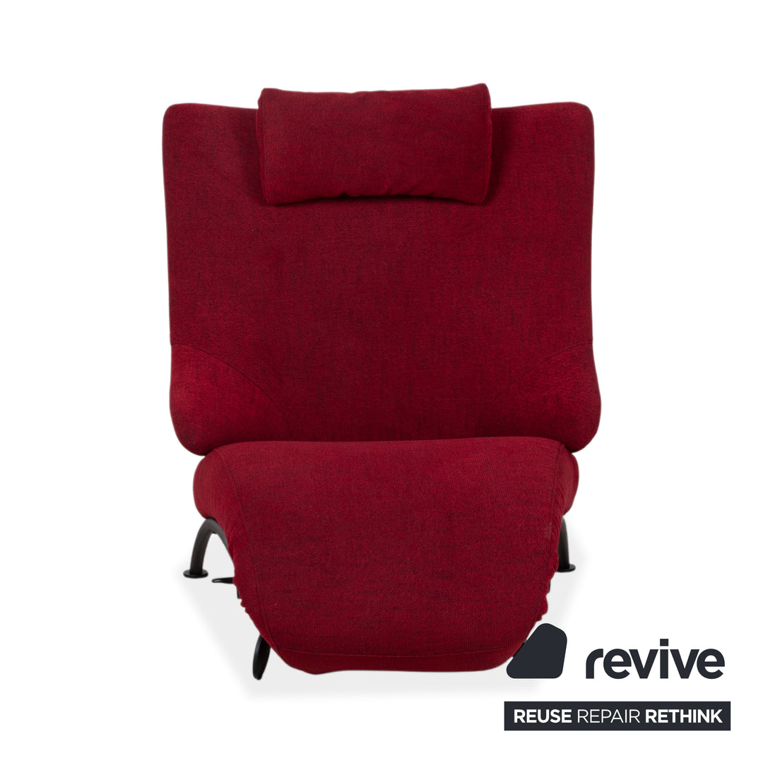 WK Solo 699 Armchair red fabric reupholstered manual function