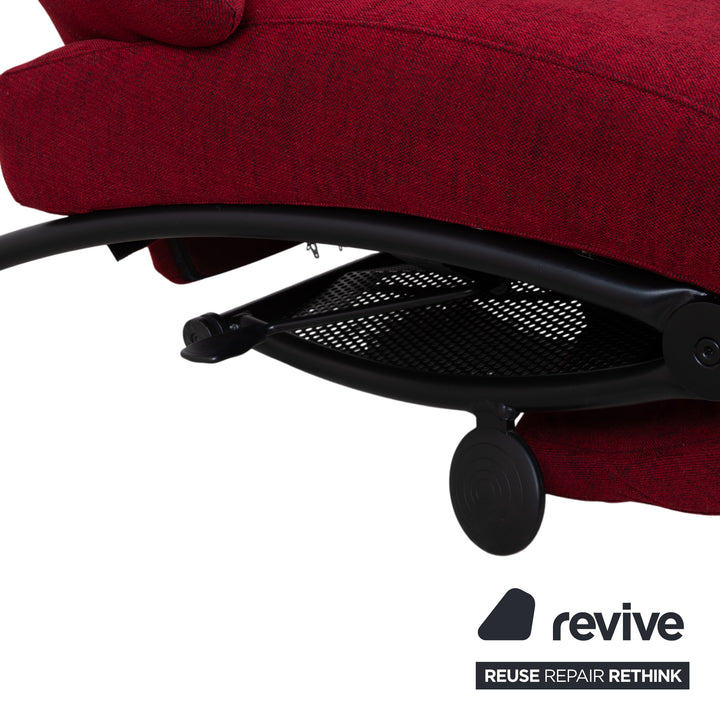 WK Solo 699 Armchair red fabric reupholstered manual function